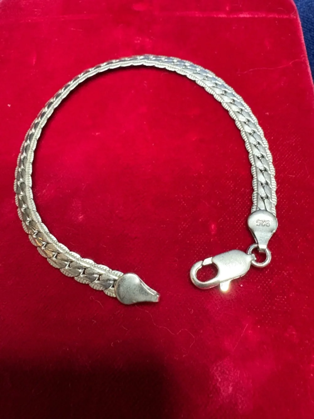 Bracelet 925 Sterling Silver Double Link Cuban Lobster Clasp 4.5 mm 7.5